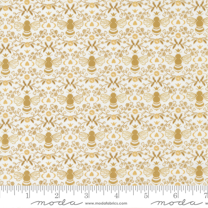 Moda - Sweetfire Road - Midnight in the Garden - Honeybee Toile - Gold on Mist
