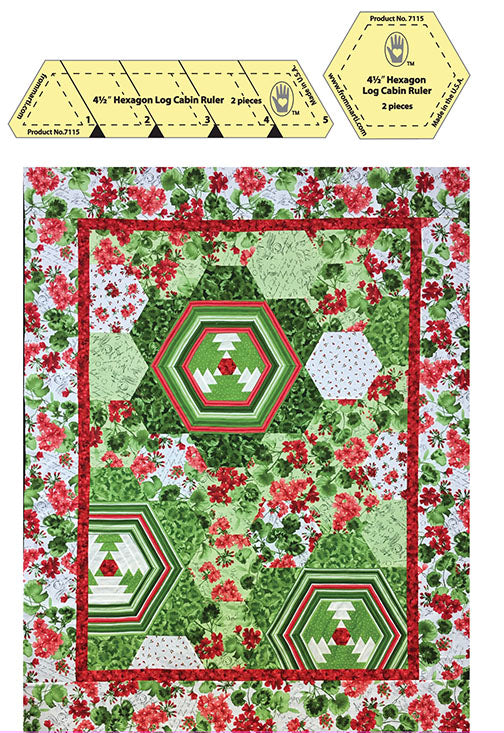 Hexagon Log Cabin Template Set - Marti Michell