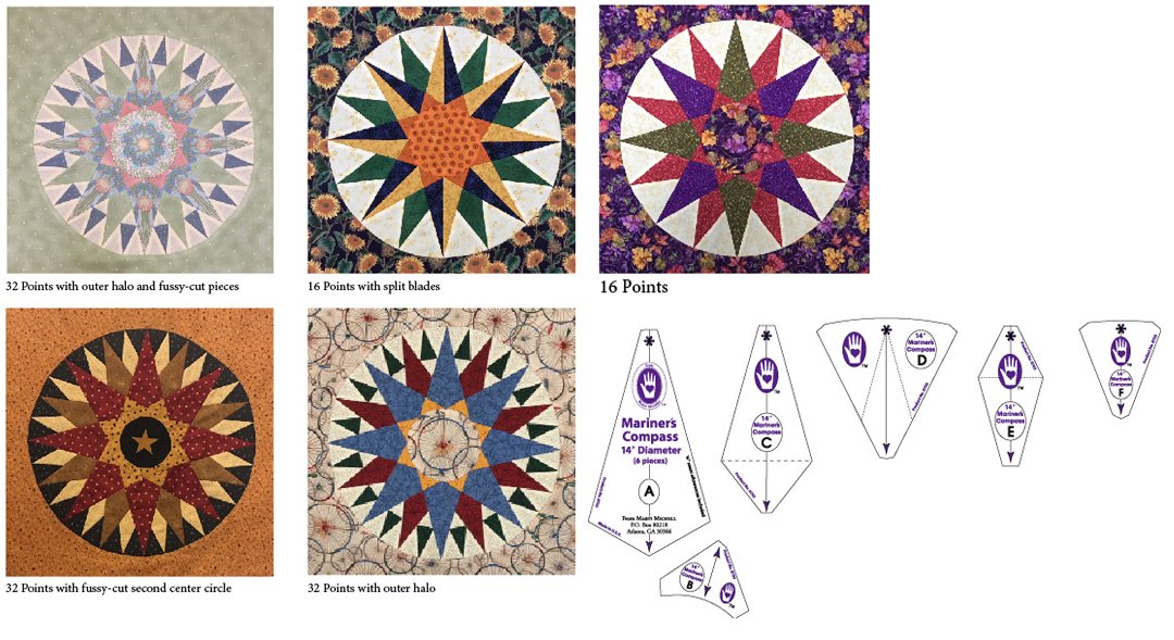 14" Mariner's Compass Template Set - Marti Michell