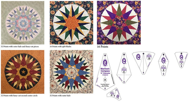 14" Mariner's Compass Template Set - Marti Michell