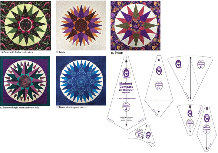 20" Mariner's Compass Template Set - Marti Michell