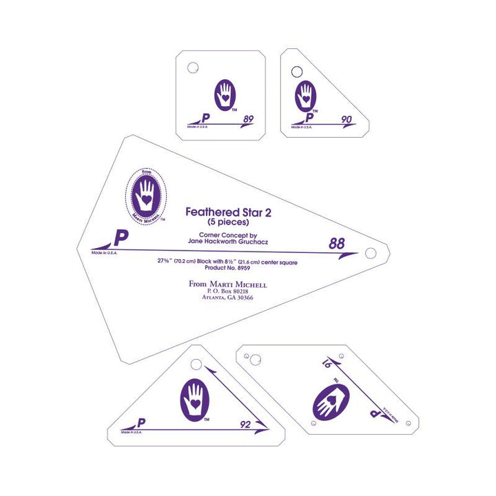Perfect Patchwork Template Set P - Marti Michell