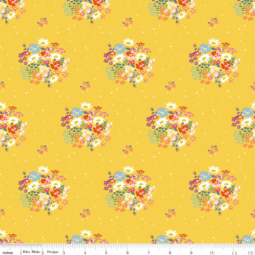 Riley Blake - MinkiKim - Misty Morning - Bouquets - Dandelion