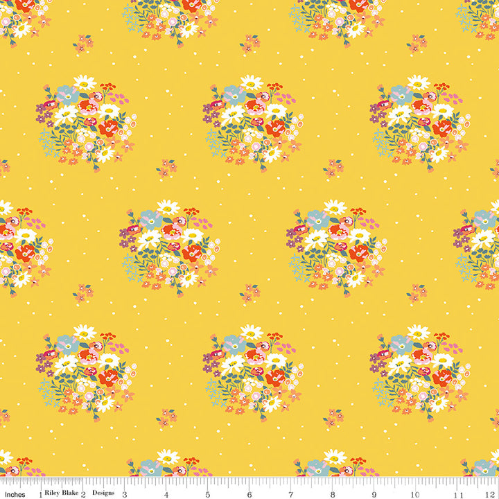 Riley Blake - MinkiKim - Misty Morning - Bouquets - Dandelion