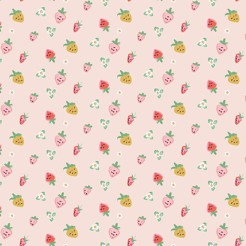 Riley Blake - MinkiKim - Misty Morning - Strawberries - Blush