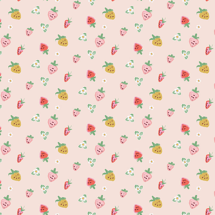 Riley Blake - MinkiKim - Misty Morning - Strawberries - Blush