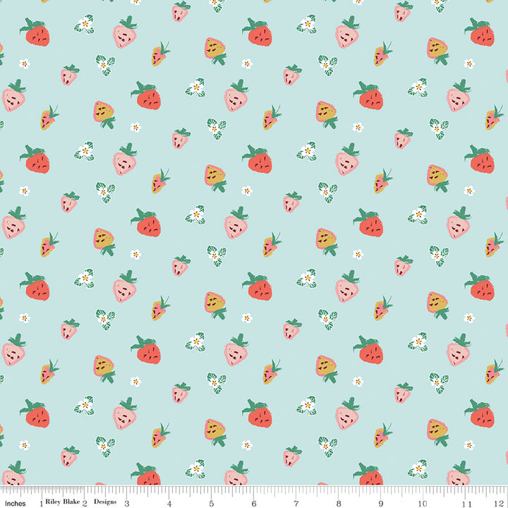 Riley Blake - MinkiKim - Misty Morning - Strawberries - Sky