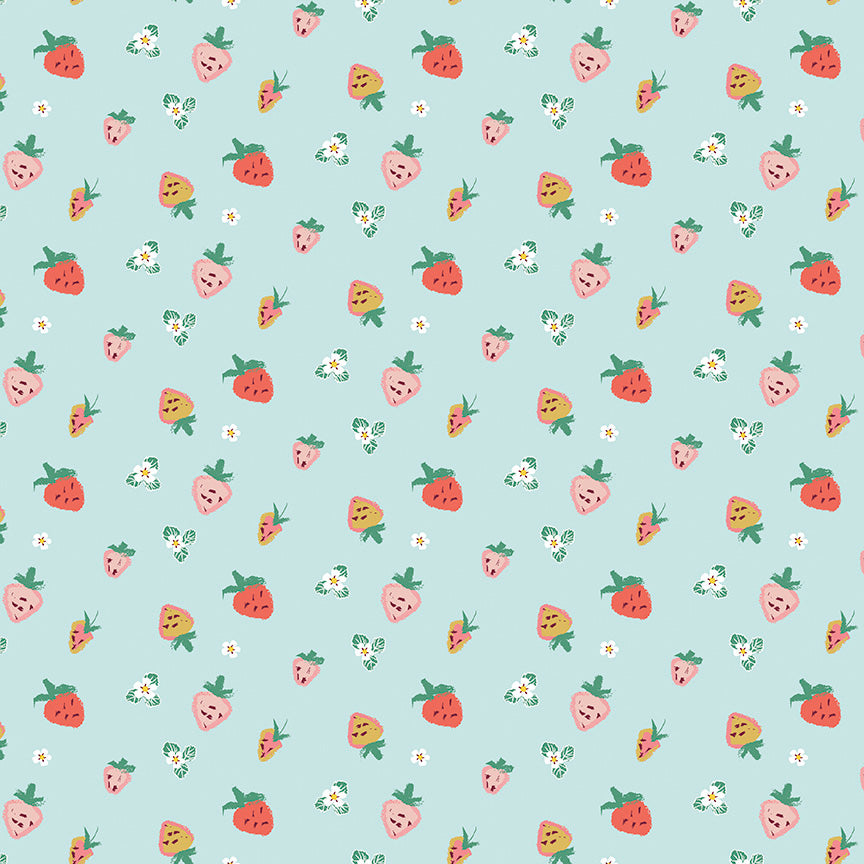 Riley Blake - MinkiKim - Misty Morning - Strawberries - Sky