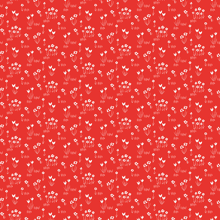 Riley Blake - Red Hot - Pieces from My Heart - Flower Garden - Red