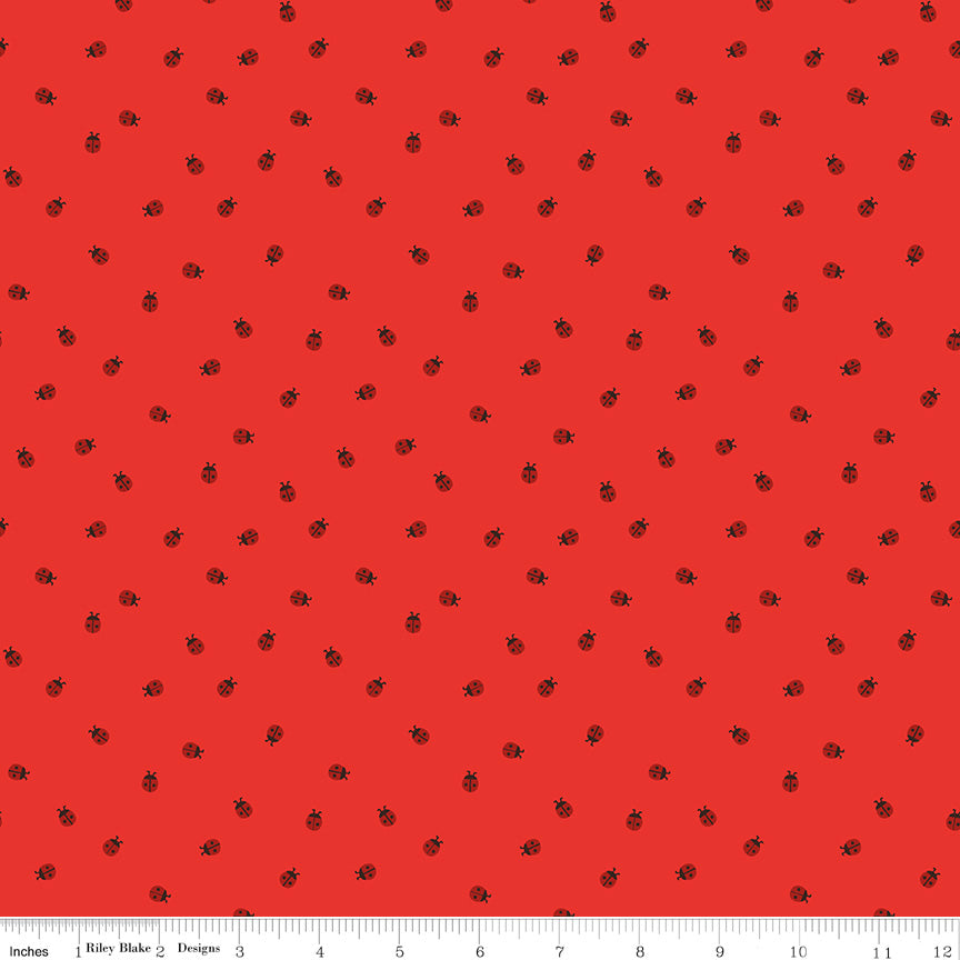 Riley Blake - Red Hot - Citrus + Mint Designs - Ladybugs - Red