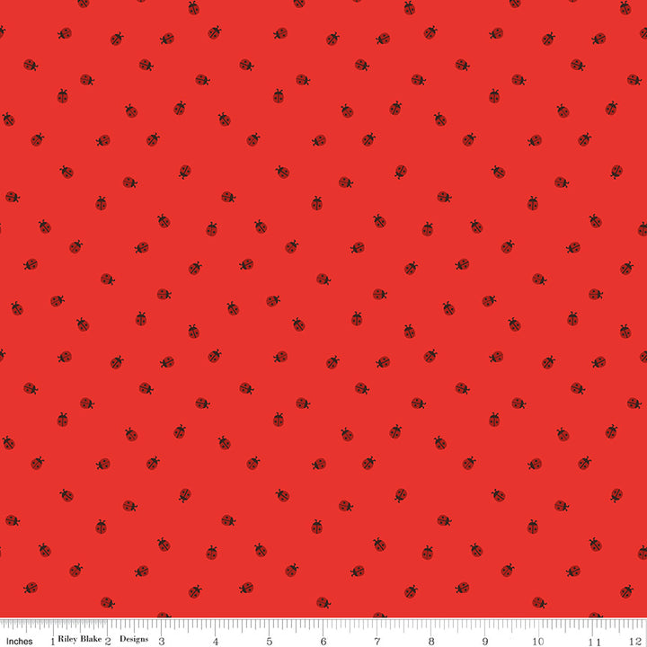 Riley Blake - Red Hot - Citrus + Mint Designs - Ladybugs - Red