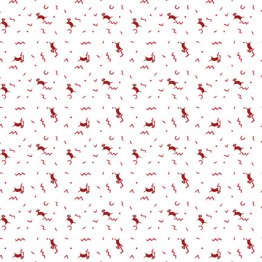 Riley Blake - Red Hot - Jedi Craft Girl - Cool Cats - White