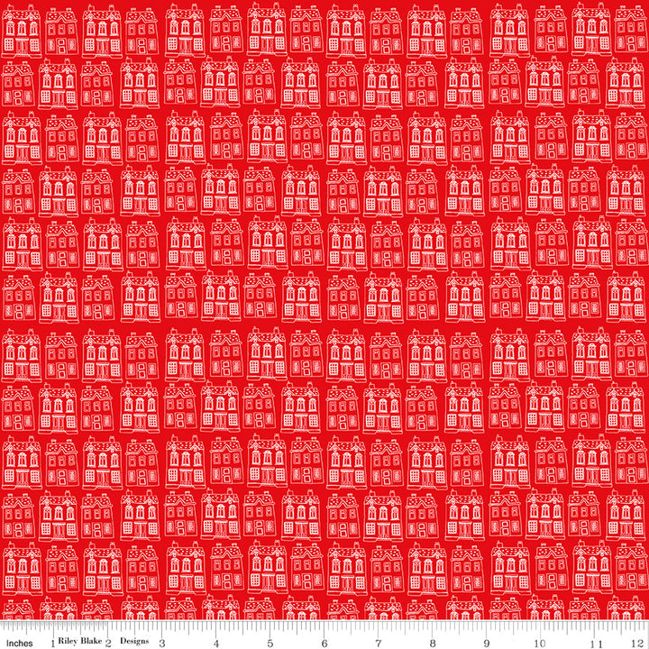 Riley Blake - Red Hot - Simple Simon & Co. - Houses - Red