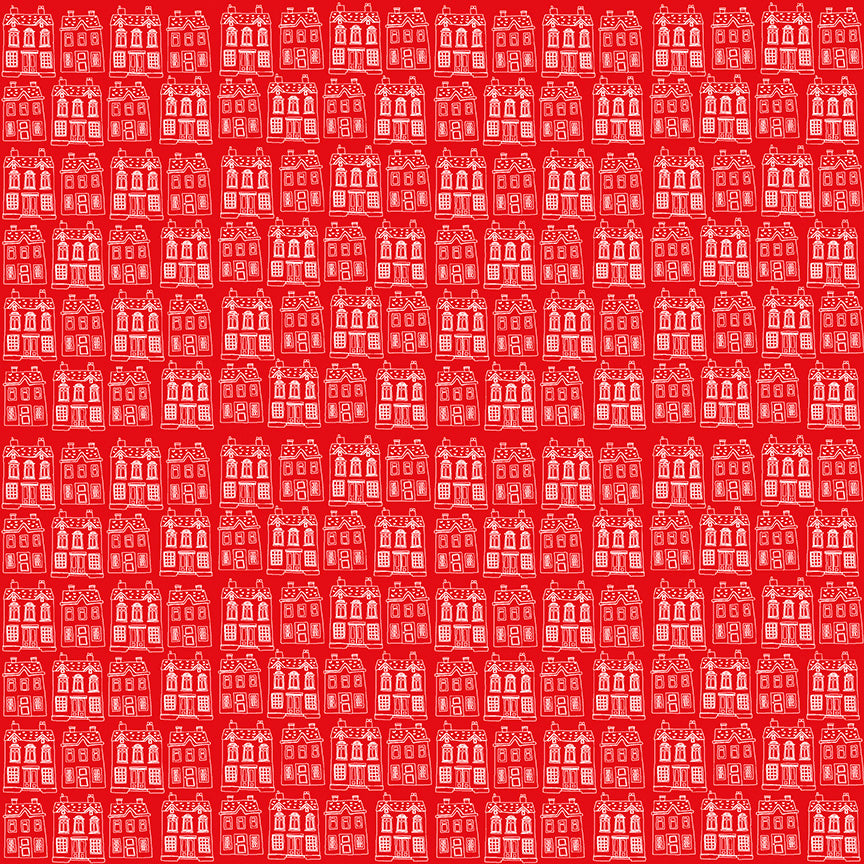 Riley Blake - Red Hot - Simple Simon & Co. - Houses - Red