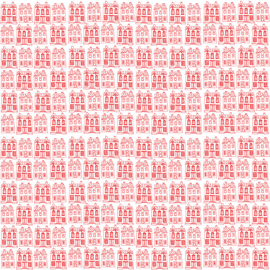 Riley Blake - Red Hot - Simple Simon & Co. - Houses - White