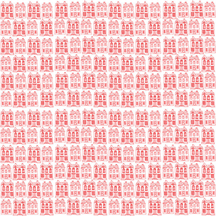 Riley Blake - Red Hot - Simple Simon & Co. - Houses - White