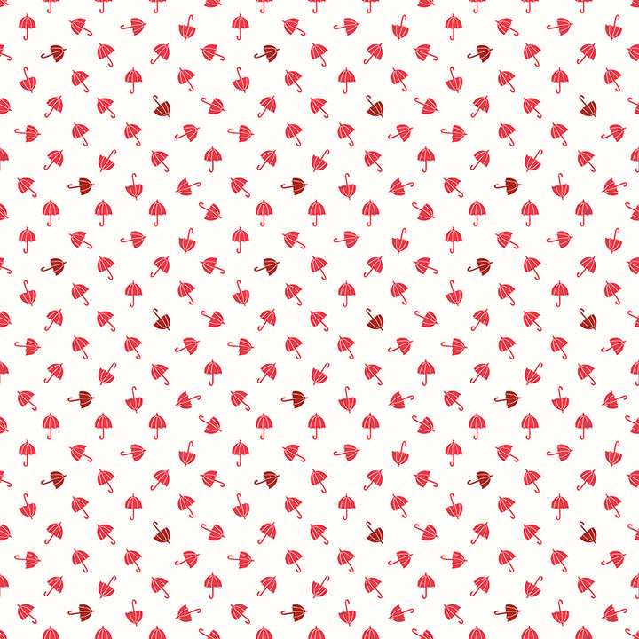 Riley Blake - Red Hot - Polka Dot Chair - Umbrellas - Cream