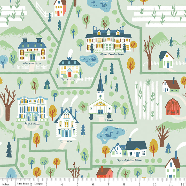 Riley Blake - Jill Howarth - Little Women - Map - Light Green