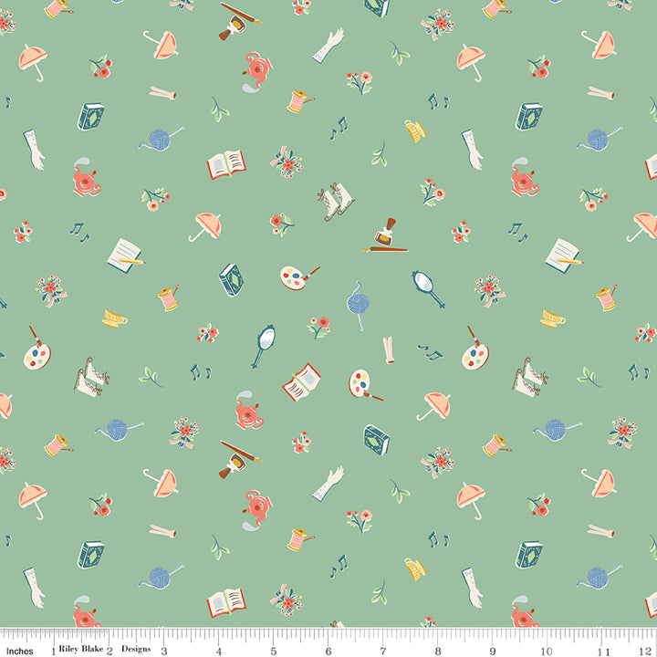 Riley Blake - Jill Howarth - Little Women - Gifts - Green