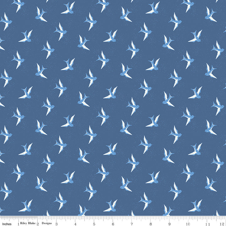 Riley Blake - Christopher Thompson - Blue Jean - Bird - Denim