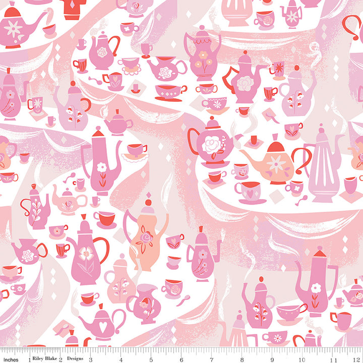 Riley Blake - Jill Howarth - Down the Rabbit Hole - Tea Party - White