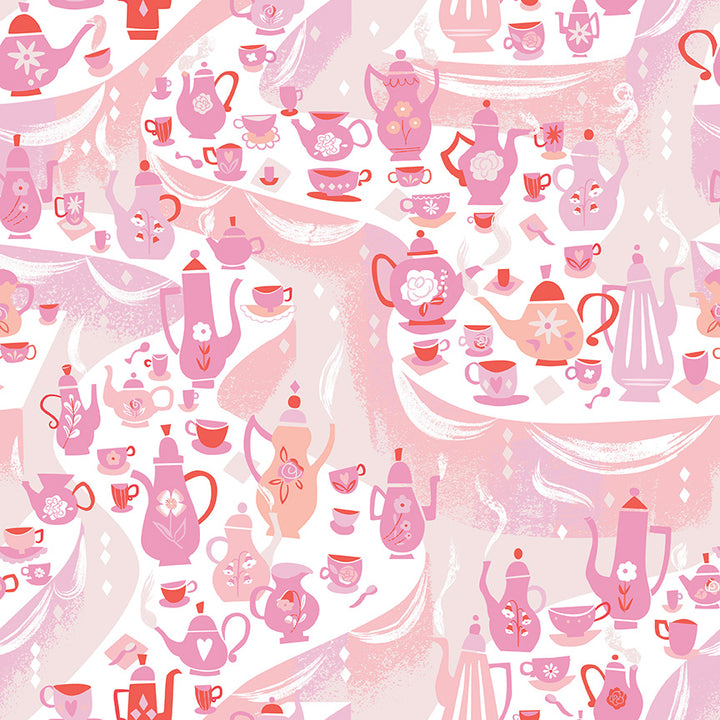 Riley Blake - Jill Howarth - Down the Rabbit Hole - Tea Party - White