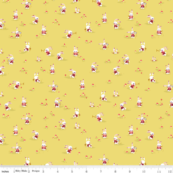 Riley Blake - Jill Howarth - Down the Rabbit Hole - Rabbit Chase - Yellow