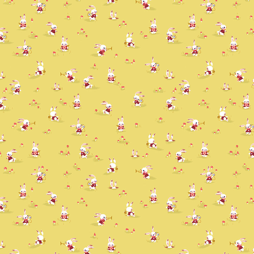 Riley Blake - Jill Howarth - Down the Rabbit Hole - Rabbit Chase - Yellow