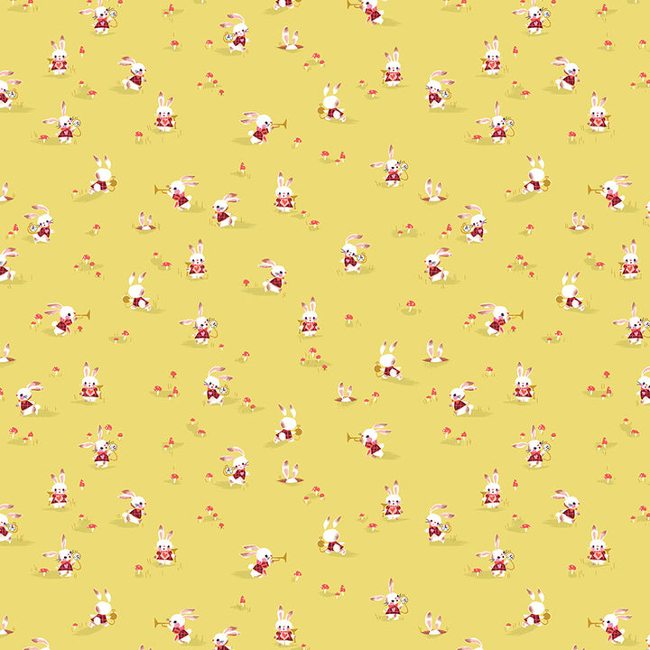 Riley Blake - Jill Howarth - Down the Rabbit Hole - Rabbit Chase - Yellow