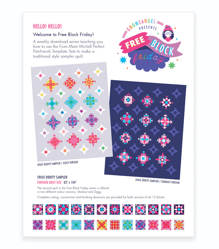PATTERN: Space Oddity Sampler - Free Block Friday Series