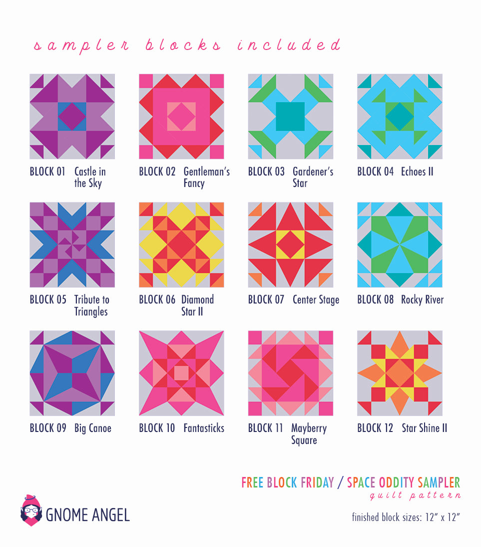 PATTERN: Space Oddity Sampler - Free Block Friday Series