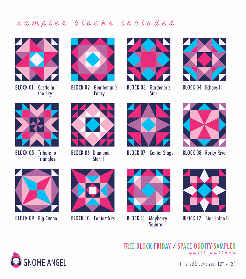 PATTERN: Space Oddity Sampler - Free Block Friday Series
