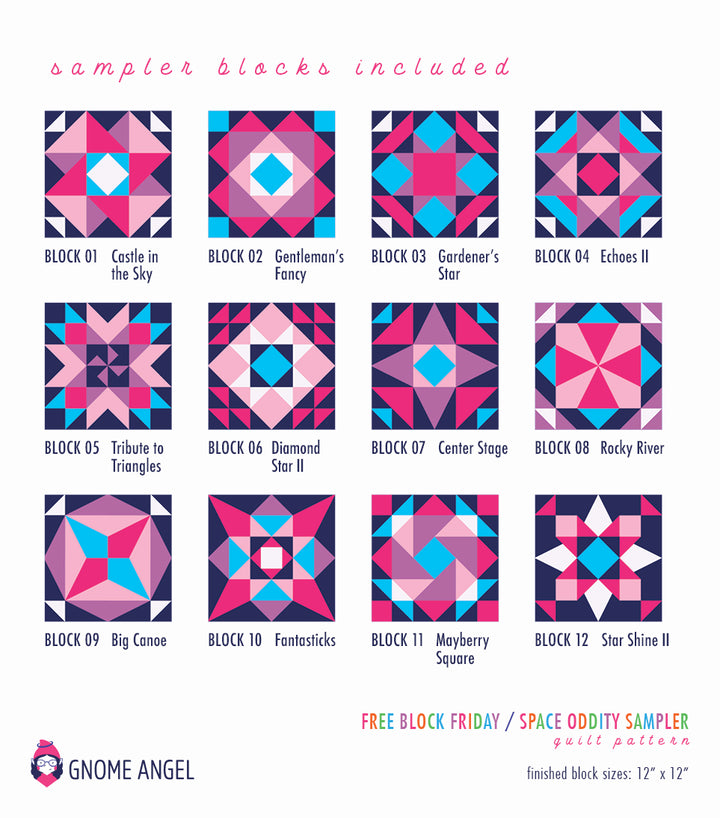 PATTERN: Space Oddity Sampler - Free Block Friday Series