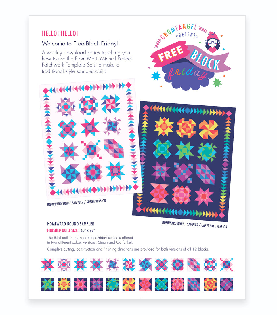 PATTERN: Homeward Bound Sampler - Free Block Friday Series