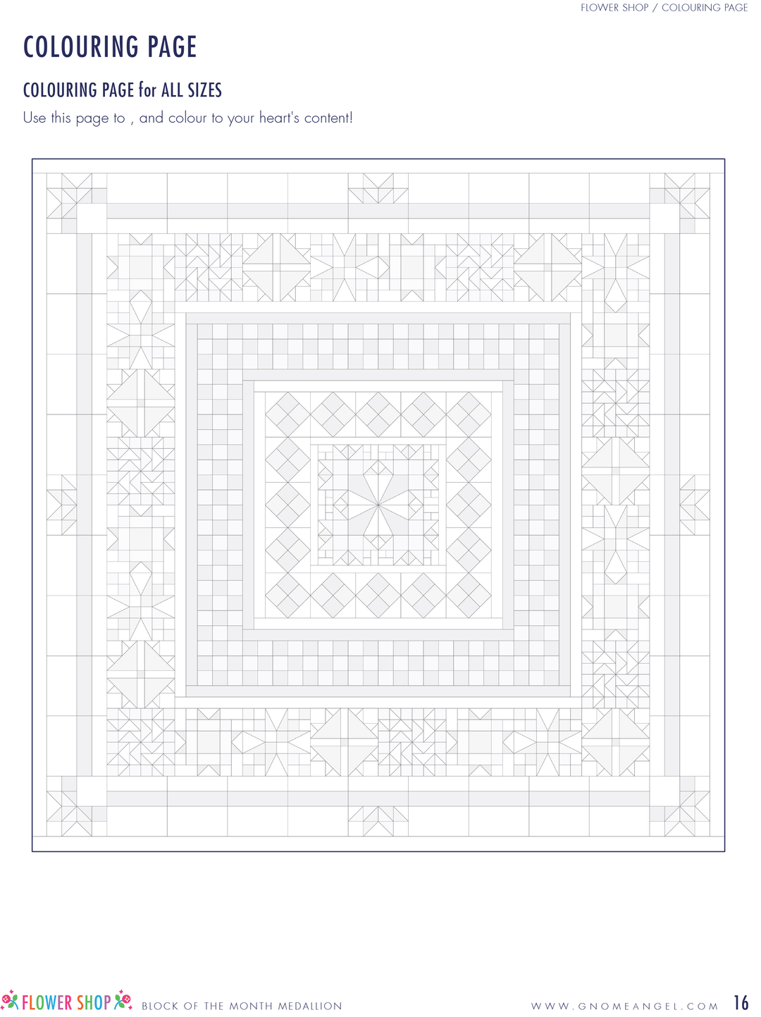 2023 BLOCK OF THE MONTH: Flower Shop - PDF DIGITAL PATTERN