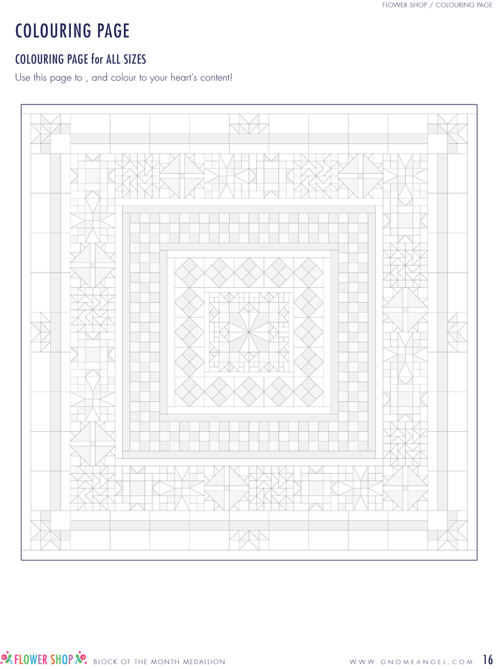 2023 BLOCK OF THE MONTH: Flower Shop - PDF DIGITAL PATTERN