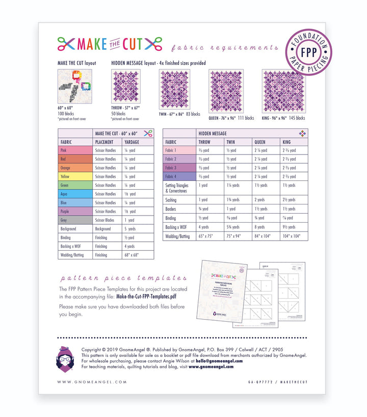 PATTERN: FPP PDF - Make the Cut: 100 Block Pictorial Quilt Sampler