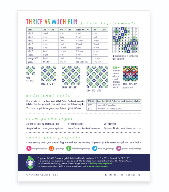 PATTERN: Thrice As Much Fun Quilt Pattern
