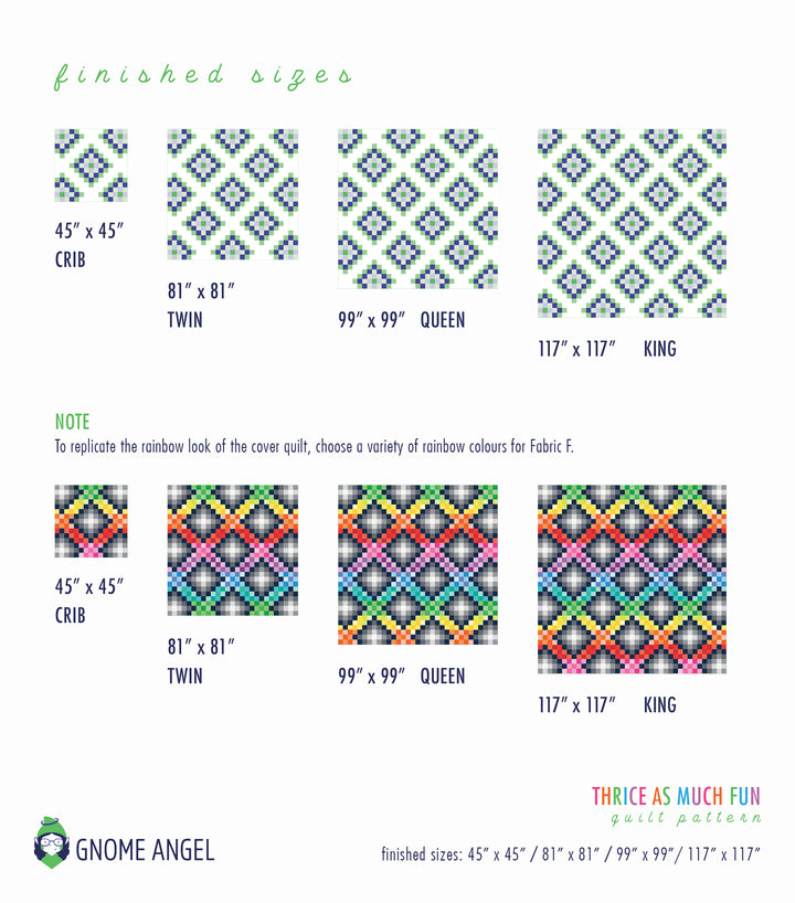 PATTERN: Thrice As Much Fun Quilt Pattern