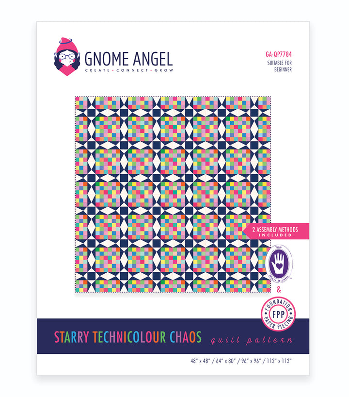 PATTERN: Starry Technicolour Chaos Quilt Pattern