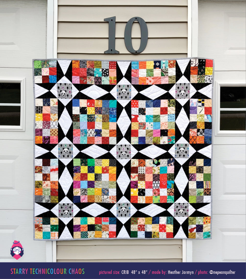 PATTERN: Starry Technicolour Chaos Quilt Pattern