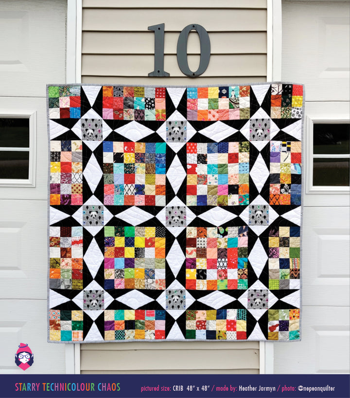 PATTERN: Starry Technicolour Chaos Quilt Pattern