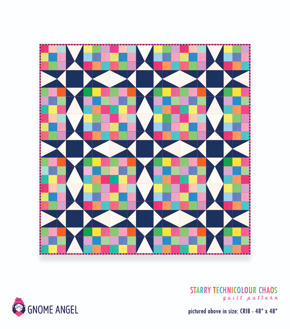 PATTERN: Starry Technicolour Chaos Quilt Pattern