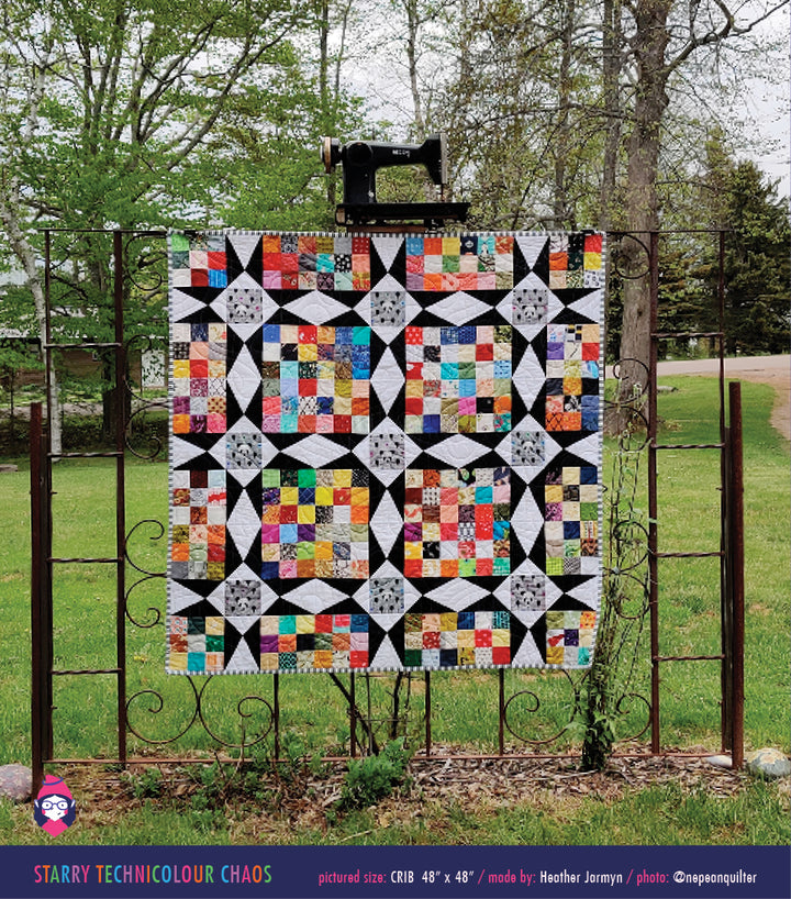 PATTERN: Starry Technicolour Chaos Quilt Pattern