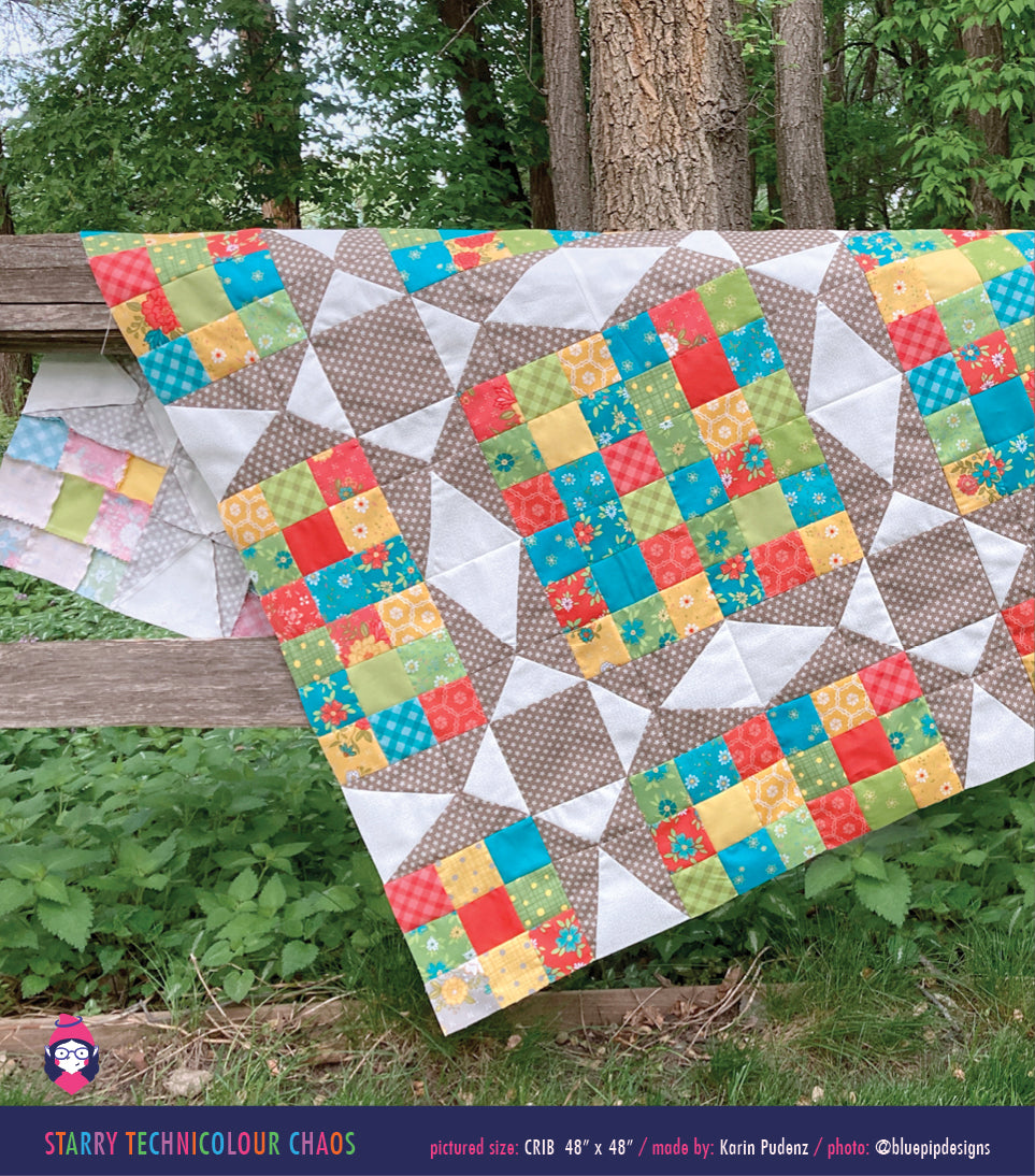 PATTERN: Starry Technicolour Chaos Quilt Pattern