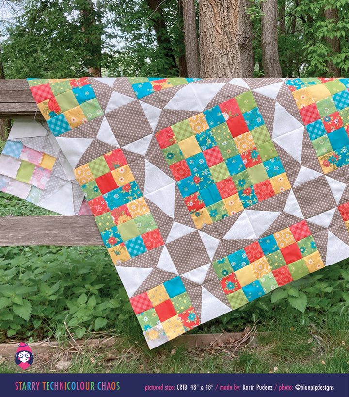 PATTERN: Starry Technicolour Chaos Quilt Pattern