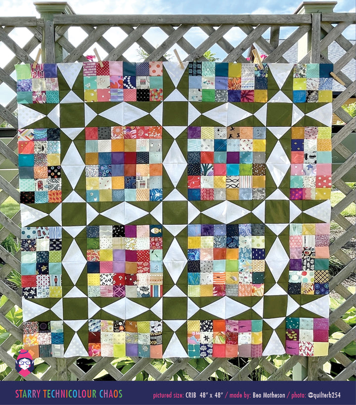 PATTERN: Starry Technicolour Chaos Quilt Pattern