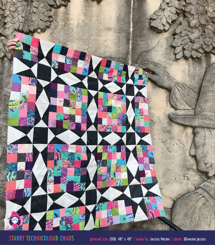 PATTERN: Starry Technicolour Chaos Quilt Pattern