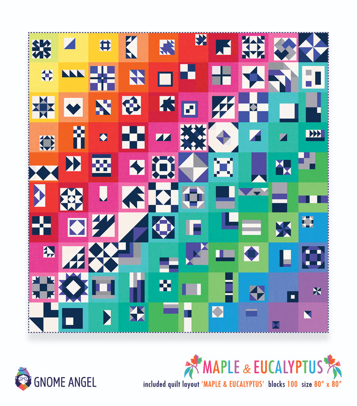 PATTERN: Maple & Eucalyptus - HARD COPY - Machine Pieced