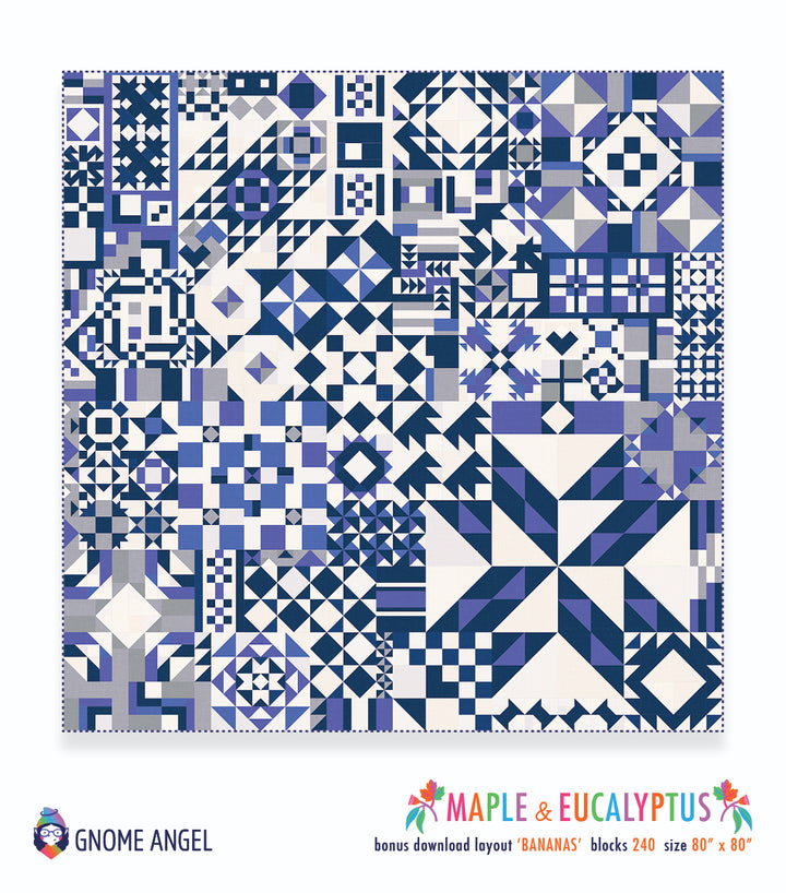 PATTERN: Maple & Eucalyptus - HARD COPY - Machine Pieced